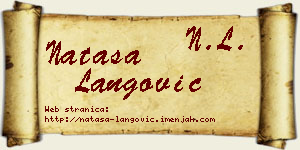 Nataša Langović vizit kartica